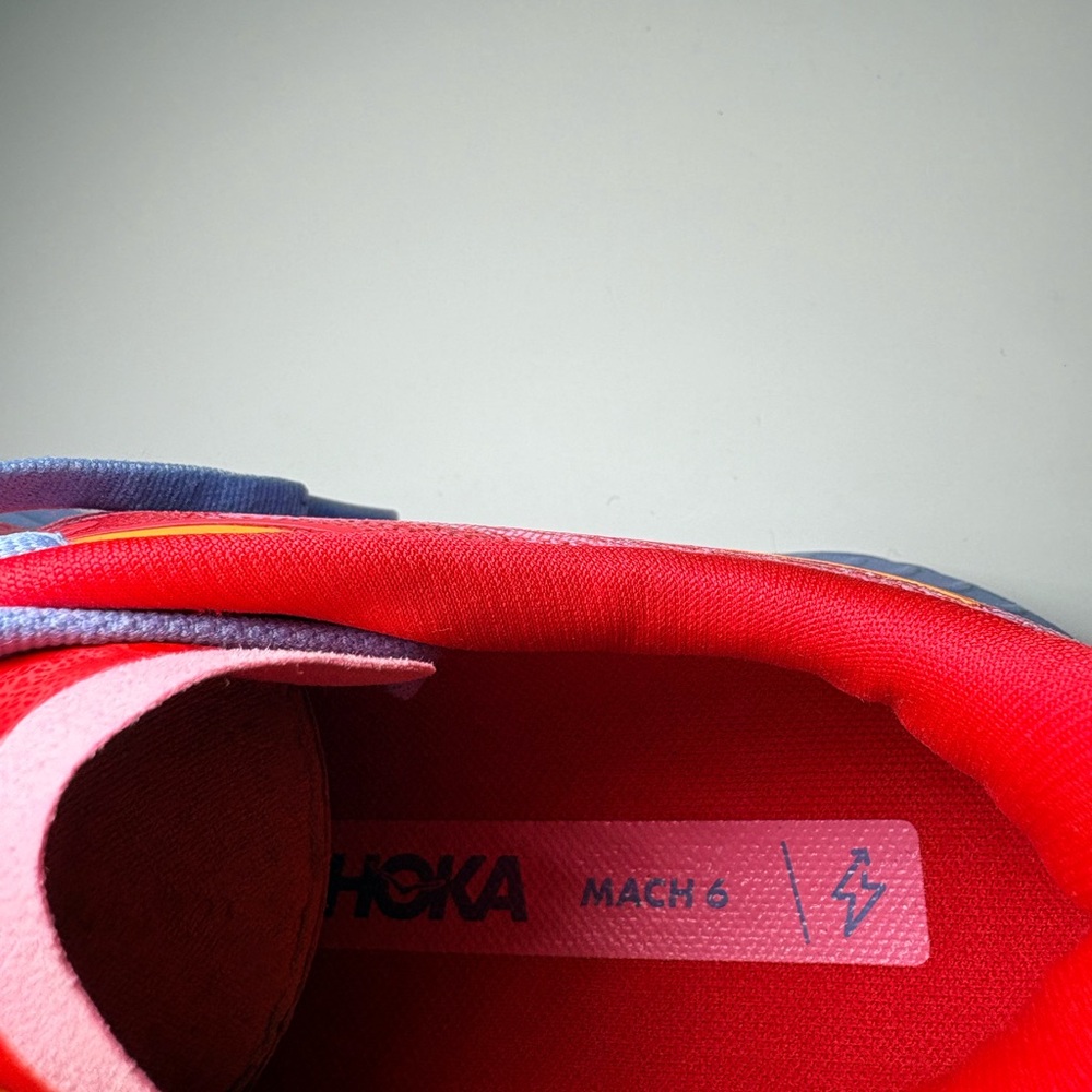 Brand New in box HOKA Mach6 Pink & Blue Running Shoe. Youth size 6.5. 🔥🔥🔥 - Picture 7 of 14